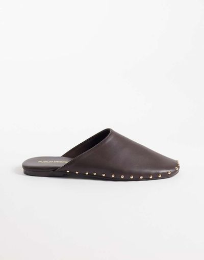 Public Desire Public Desire Joy flat mules with studs in brown