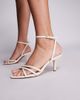 Public Desire Public Desire Juliette strappy heeled sandals in cream-Neutral - 4
