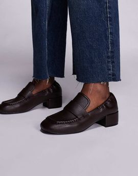 Public Desire Public Desire Kelsy block heel loafers in brown