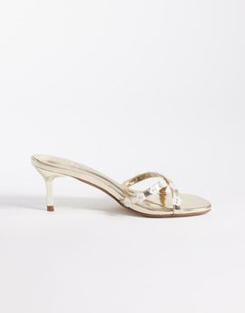 Public Desire Public Desire kitten heel sandals with beads in gold