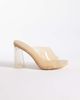 Public Desire Public Desire Kyoto transparent heeled mules in neutral - 1