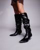Public Desire Public Desire La Dolce Vita ruched kitten heel knee boots in black - 1