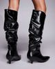 Public Desire Public Desire La Dolce Vita ruched kitten heel knee boots in black - 2