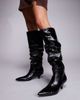 Public Desire Public Desire La Dolce Vita ruched kitten heel knee boots in black - 4