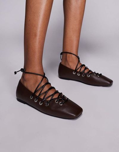 Public Desire Public Desire lace up shoes in distressed brown