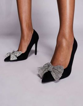 Public Desire Public Desire Ladies Night pumps with embellished bow in black