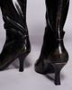 Public Desire Public Desire Levitate pointed toe knee boots with vintage heels in distressed brown - 2