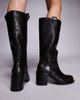 Public Desire Public Desire Lipa pull on leather look knee boots in brown - 2