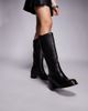 Public Desire Public Desire Lipa pull on leather look knee boots in brown - 3