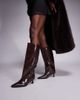 Public Desire Public Desire Lola kitten heel knee boots in brown - 1