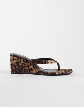 Public Desire Public Desire Luisa wedge sandals in leopard print-Multi