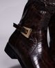 Public Desire Public Desire Mackie knee boots with buckle in brown croc - 2