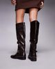 Public Desire Public Desire Mackie knee boots with buckle in brown croc - 3