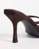 Public Desire Public Desire Maple toe thong heeled sandals in chocolate suedette-Brown - 2