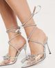 Public Desire Public Desire Midnight heeled shoes with diamante bow detail in clear-Silver - 3