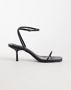 Public Desire Public Desire Natalya barely there heeled sandals in black croc