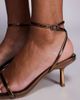 Public Desire Public Desire Natalya kitten heel barely there sandals in bronze-Brown - 3