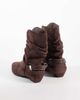 Public Desire Public Desire Peta ruched low ankle boots in brown faux suede - 4