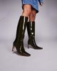 Public Desire Public Desire Pose heeled knee boots in dark green - 3