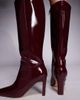 Public Desire Public Desire Pose square toe heeled knee boots in burgundy-Red - 2