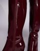 Public Desire Public Desire Pose square toe heeled knee boots in burgundy-Red - 3