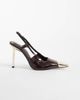 Public Desire Public Desire Reset slingback heeled shoes with metal detailing in brown - 1