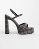Public Desire Public Desire Retro platform heeled sandals in plaid blue - 1