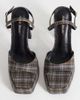 Public Desire Public Desire Retro platform heeled sandals in plaid blue - 2