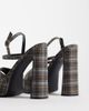 Public Desire Public Desire Retro platform heeled sandals in plaid blue - 3