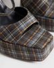 Public Desire Public Desire Retro platform heeled sandals in plaid blue - 4