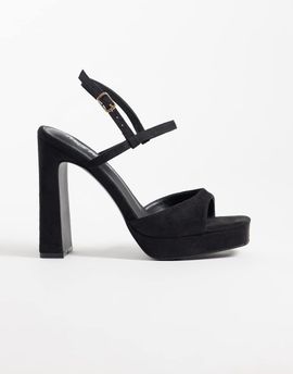 Public Desire Public Desire Rhoda platform heeled sandals in black suedette