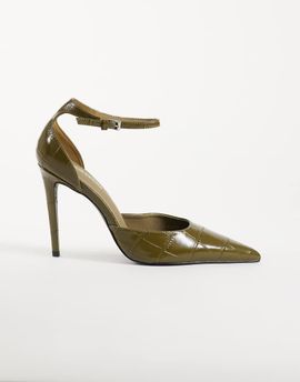 Public Desire Public Desire Riven heeled pumps in olive-Green