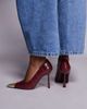 Public Desire Public Desire Rotate heeled pumps in burgundy with gold detail-Red - 3
