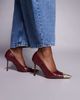Public Desire Public Desire Rotate heeled pumps in burgundy with gold detail-Red - 4