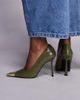 Public Desire Public Desire Rotate heeled pumps in green croc with gold toe caps - 4