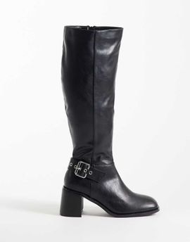 Public Desire Public Desire Ruth block heel knee boots in black
