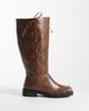 Public Desire Public Desire Saffron square toe knee boots in tan brown - 1
