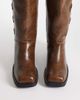 Public Desire Public Desire Saffron square toe knee boots in tan brown - 4