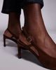 Public Desire Public Desire Salsa slingback kitten heels in brown suedette - 3
