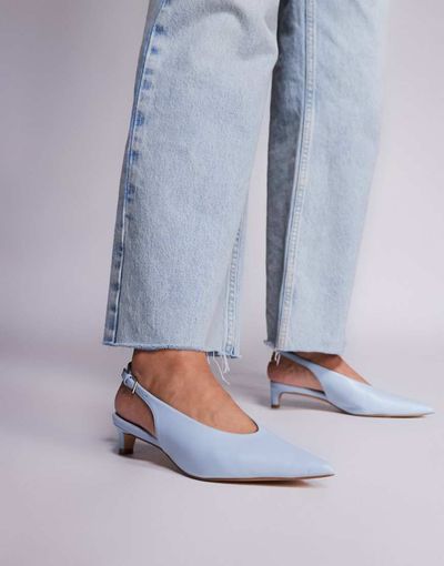Public Desire Public Desire Saskia slingback kitten heel shoes in baby blue