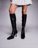 Public Desire Public Desire Scorpion square toe heeled knee boots in black - 1