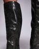 Public Desire Public Desire Scorpion square toe heeled knee boots in retro gray cracked - 2