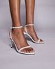 Public Desire Public Desire Selene barely there heeled sandals in white - 3