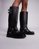 Public Desire Public Desire Sirius flat harness knee boots in black - 4
