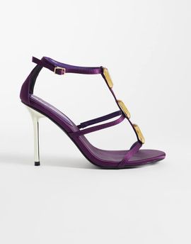 Public Desire Public Desire Sorela heeled sandals with jewel detail in purple