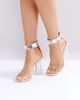 Public Desire Public Desire Spirit Clear Strap Embellished Heeled Sandals-Neutral - 1