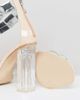 Public Desire Public Desire Spirit Clear Strap Embellished Heeled Sandals-Neutral - 4