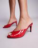 Public Desire Public Desire Stessy heeled peep toe mule sandals in red - 1