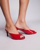 Public Desire Public Desire Stessy heeled peep toe mule sandals in red - 3