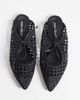 Public Desire Public Desire Tabitha woven pointy toe flat mules in black - 2
